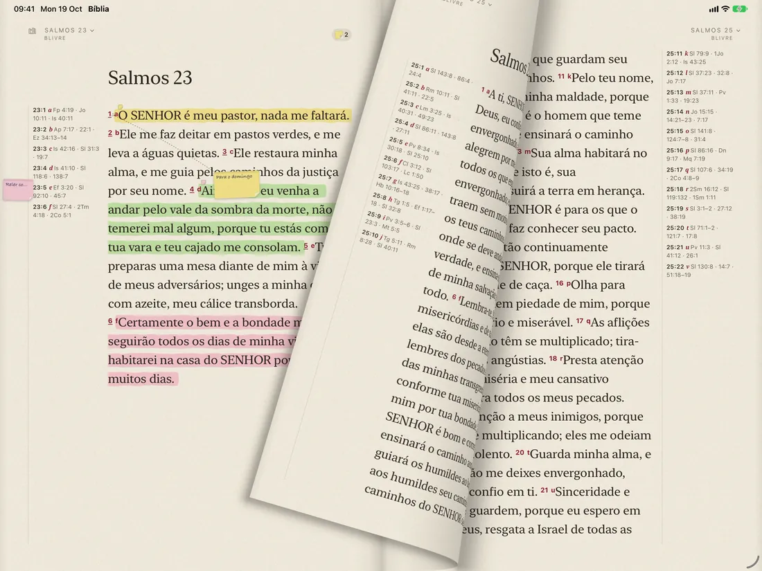 A page turn on iPad, halfway, in the mirror